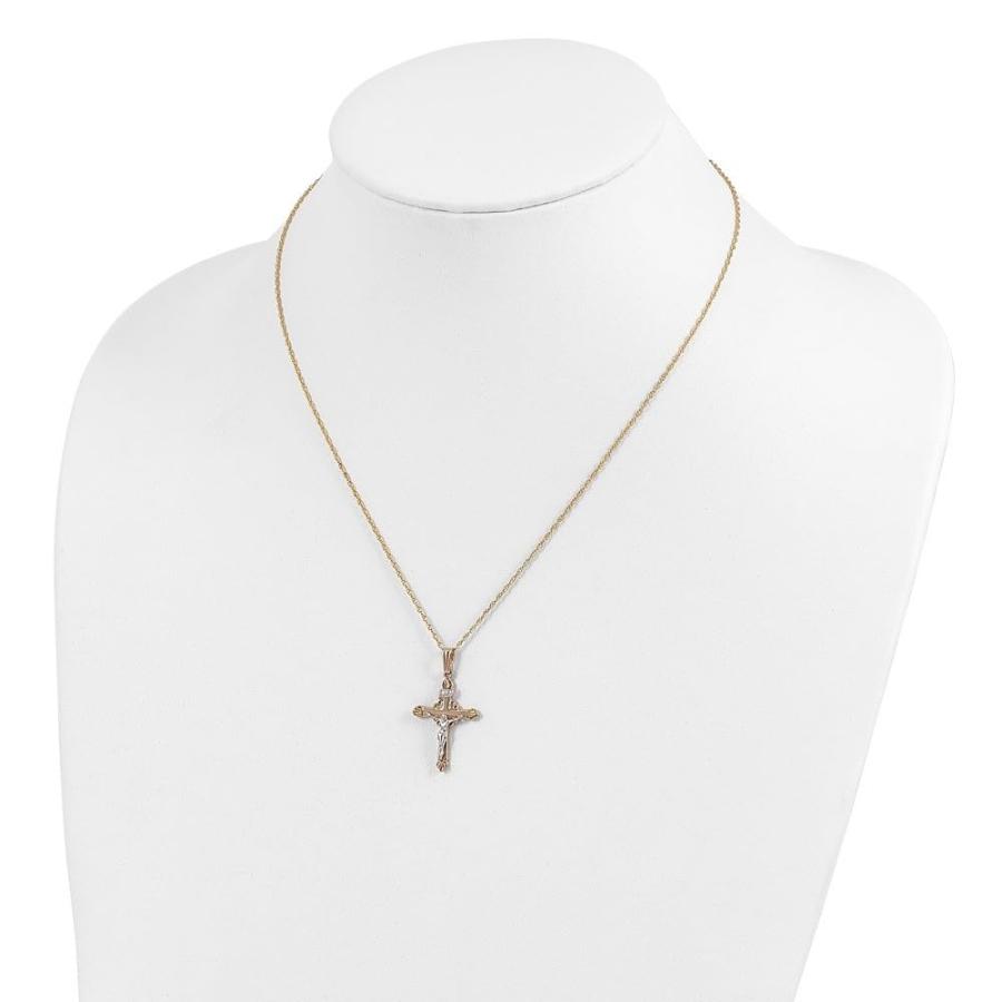 【並行輸入品】Diamond2Deal 10K & 14Kゴールドフィルド 12Kアクセント クロスネックレス, 金属, 宝石なし Diamonの画像