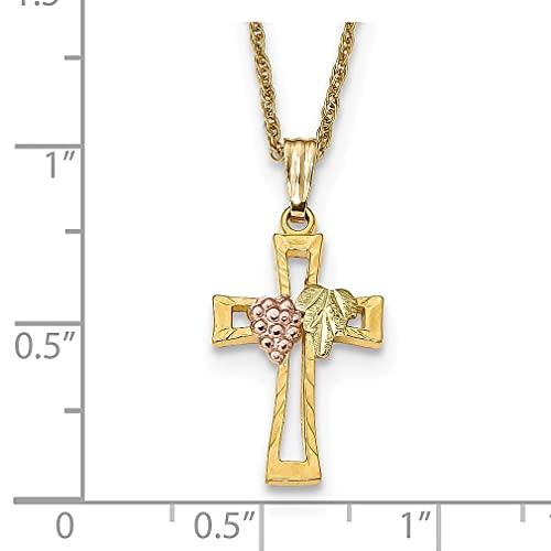 【並行輸入品】Iceカラット10 K 3色ブラックヒルズゴールド十字架クロス宗教チェーンネックレス 10k Tri Color Black Hi_7