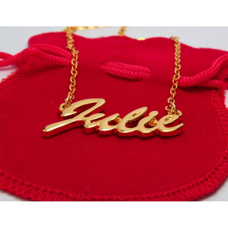 並行輸入品】Zacria 名前入りネックレス ジュリー 18Kゴールドメッキ