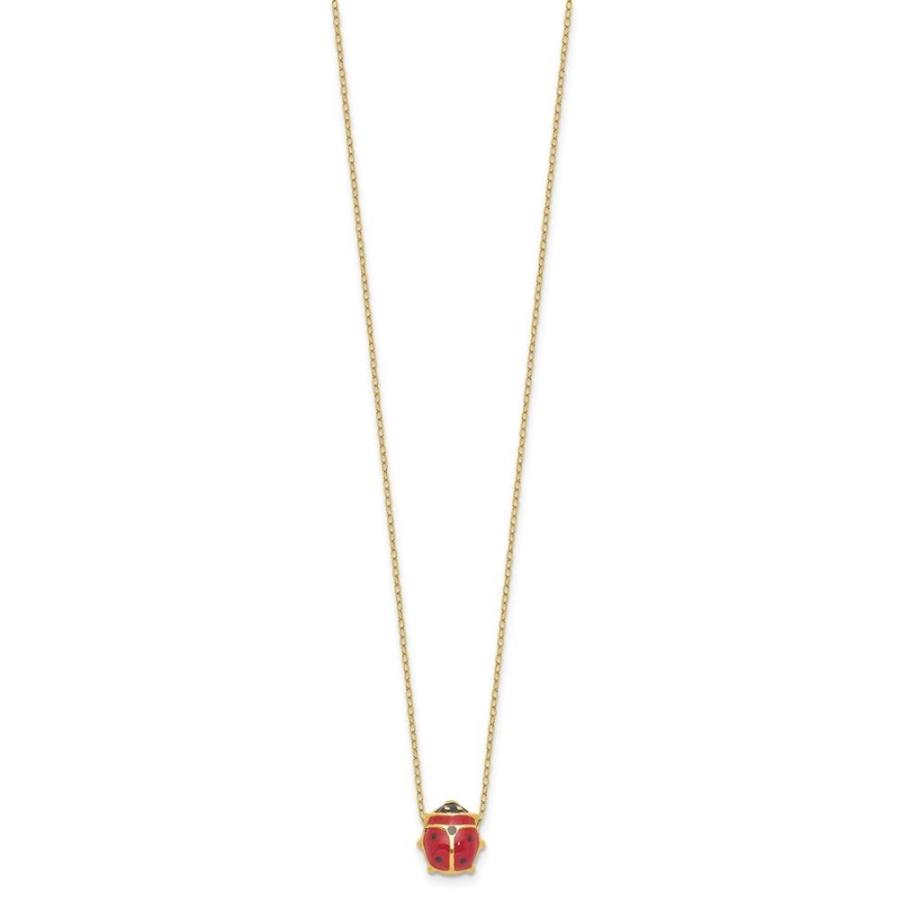 【並行輸入品】Diamond2Deal 14K イエローゴールド エナメル てんとう虫 ネックレス 16インチ レディース Diamond2Deの画像