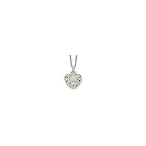 【並行輸入品】スターリングシルバーと14?Kゴールドダイヤモンドヴィンテージネックレス18?in ( 0.105ct ) Diamond2Deaの画像