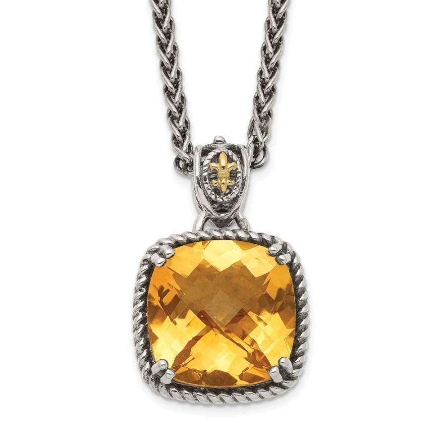 【並行輸入品】スターリングシルバー 14Kゴールド シトリン ネックレス 18インチ (6.5CT) Diamond2Deal Sterlingの画像