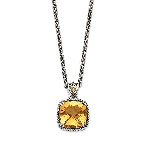 【並行輸入品】スターリングシルバー 14Kゴールド シトリン ネックレス 18インチ (6.5CT) Diamond2Deal Sterlingの画像