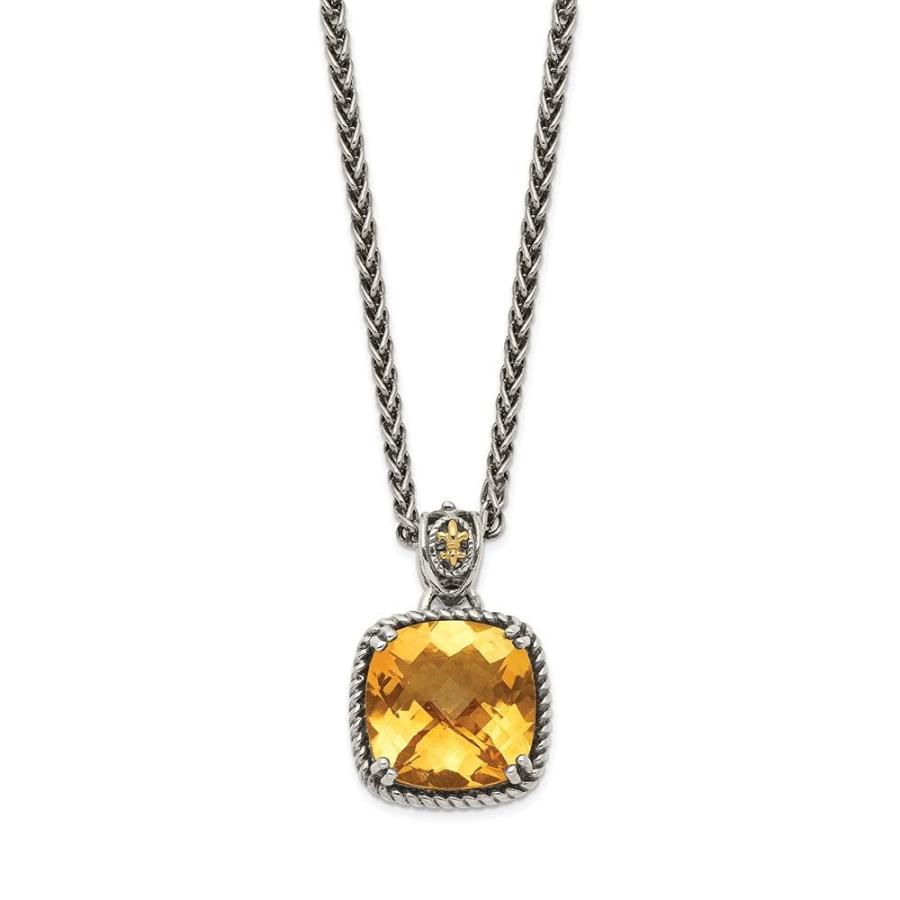 【並行輸入品】スターリングシルバー 14Kゴールド シトリン ネックレス 18インチ (6.5CT) Diamond2Deal Sterlingの画像