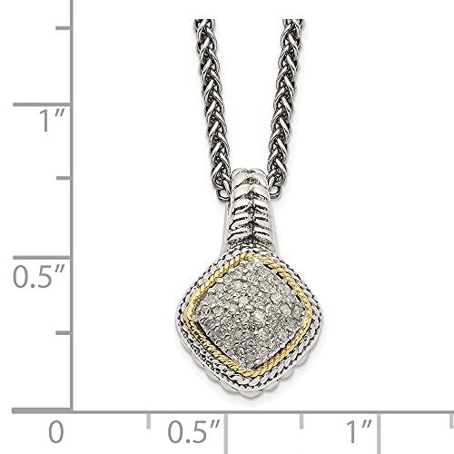 【並行輸入品】スターリングシルバーと14?Kゴールドダイヤモンドネックレス18?in ( 0.2ct ) Diamond2Deal Sterliの画像