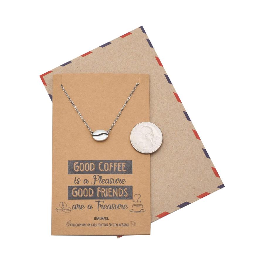 【並行輸入品】Quan Jewelry かわいいコーヒーネックレス カフェインコーヒー愛好家へのハンドメイドギフト コーヒー豆ペンダントチャーム_9