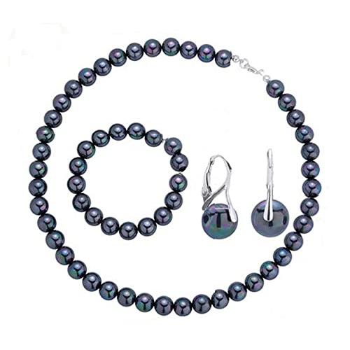 【並行輸入品】スターリングシルバー淡水パールペンダントネックレス18?" Rakumi Sterling silver 8mm Black Se_1