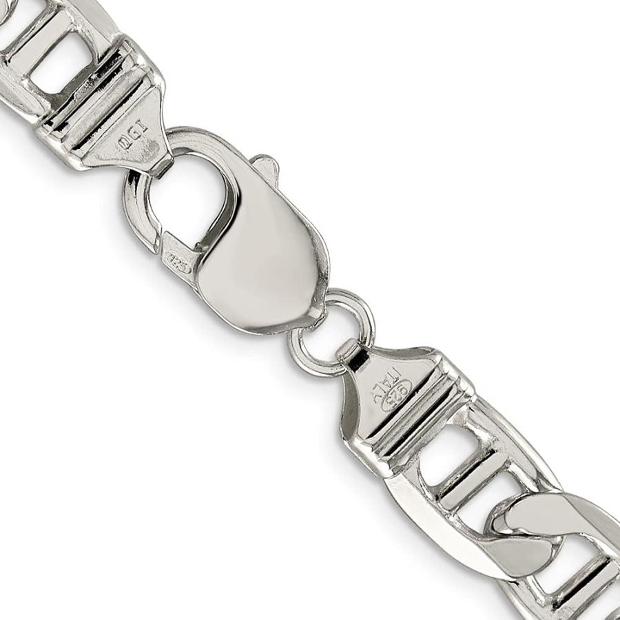 【並行輸入品】スターリングシルバー9.5 MMアンカーチェーンネックレス Diamond2Deal Sterling Silver 9.5mmの画像