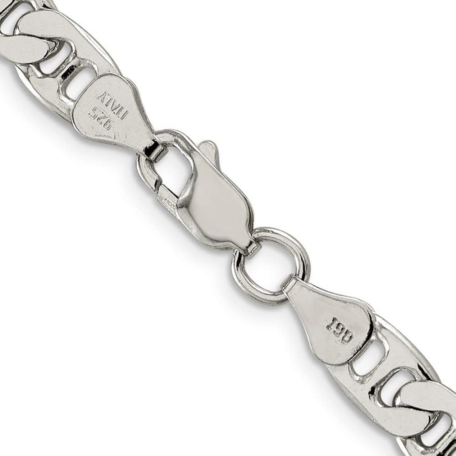 【並行輸入品】スターリングシルバー6.5 MMアンカーチェーン18でネックレス Diamond2Deal Sterling Silver 6.5の画像