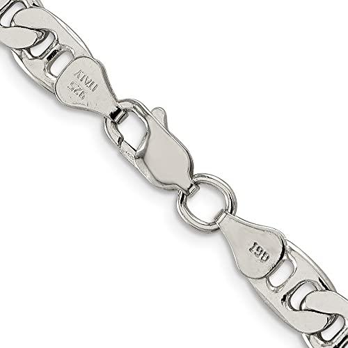 【並行輸入品】スターリングシルバー6.5 MMアンカーチェーン18でネックレス Diamond2Deal Sterling Silver 6.5の画像