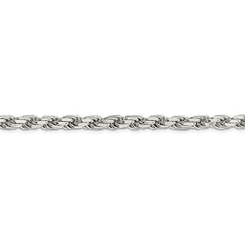 【並行輸入品】Diamond2Deal スターリングシルバー 5.75mm ダイヤモンドカット ロープチェーンネックレス 20インチネックレスの画像