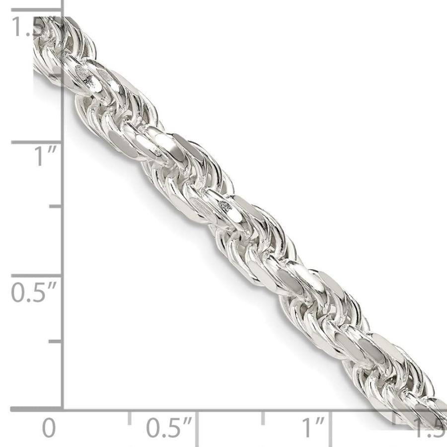 【並行輸入品】Diamond2Deal スターリングシルバー 5.75mm ダイヤモンドカット ロープチェーンネックレス 20インチネックレスの画像