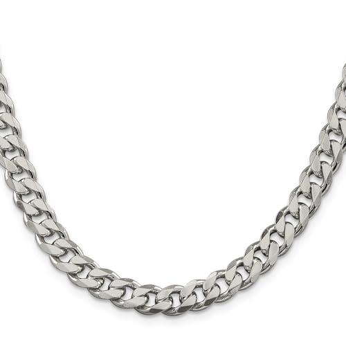 【並行輸入品】スターリングシルバー8 mm縁石チェーンネックレス Diamond2Deal Sterling Silver 8mm Curb Cの画像