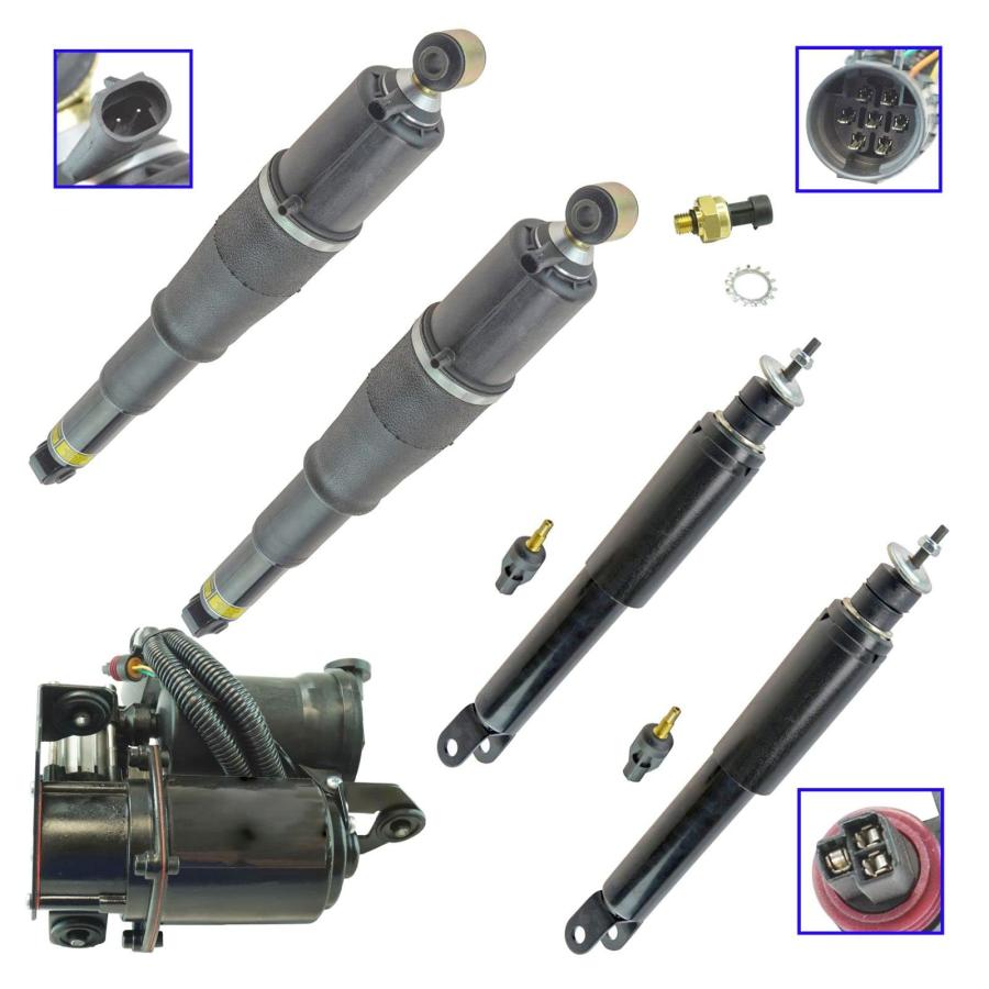【並行輸入品】フロントリアショックアブソーバー エアサスペンションコンプレッサー ドライヤーキットキット付き 5個入り Front Rear Sの画像