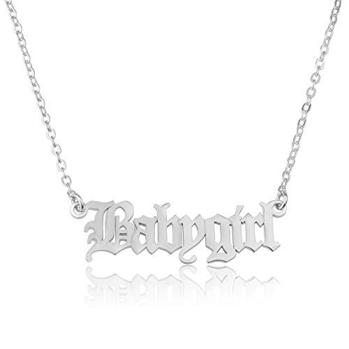 【並行輸入品】古い英語名前ネックレスカスタムMade Any Name Beleco Jewelry Old English Name Neck
