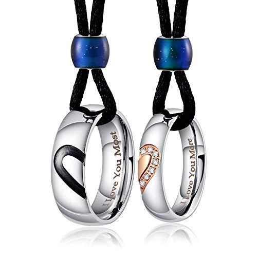 【並行輸入品】Aienid カップルネックレスペンダント キングクイーン タングステンスチールペンダントネックレス 結婚式用 シルバー Aien_1