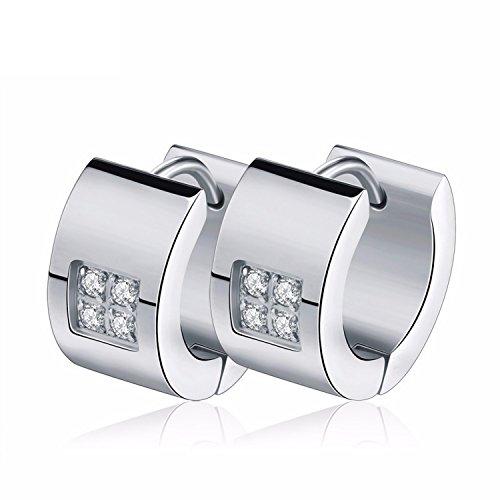 【並行輸入品】gemmart 316lステンレススチールメンズレディース小さな円Q & Qファッションイヤリング Gemmart 316L Stの画像