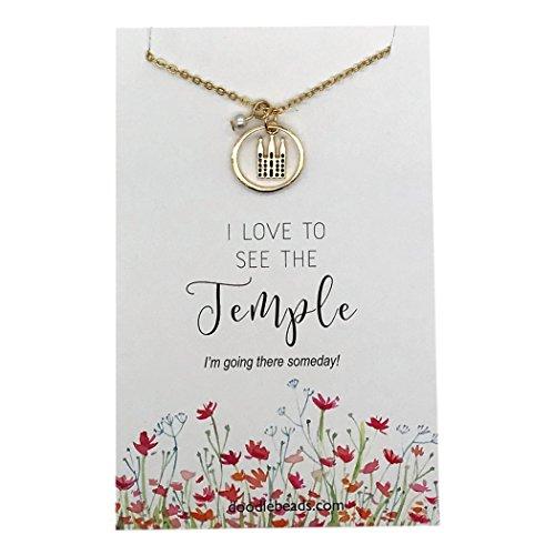 【並行輸入品】テンプルネックレス ゴールド テンプルジュエリー I Love to See the Temple 16~18インチのチェーン付き_1