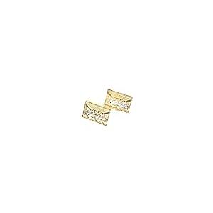【並行輸入品】新しい10 Kイエローゴールド20 mm幅長方形Last Supperスタッドイヤリング6225 21 MM WIDE DIAMOの画像