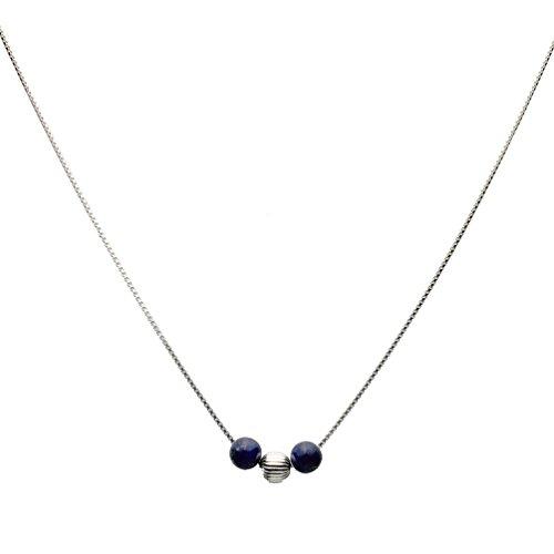 ブルーLapis Stone Stationスターリングシルバービーズボックスチェーンネックレス Blue Lapis Stone 並行輸入品｜best-style｜02