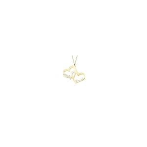 【並行輸入品】JEWLR ハートネームネックレス 14Kゴールド 「インターロック イン ラブ」 TSD 14K Yellow Gold 'Inの画像
