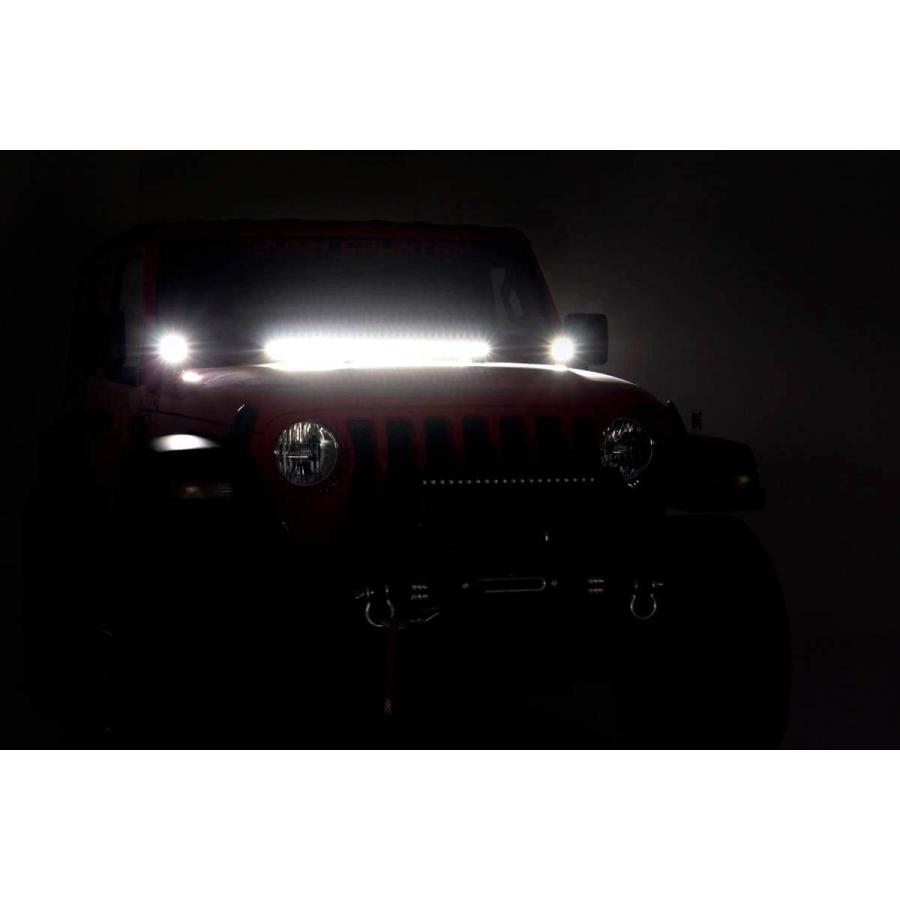 【並行輸入品】Rough Country 30インチ ブラックシリーズ LEDフードライトキット 18 23 Jeep JL/JT 7005
