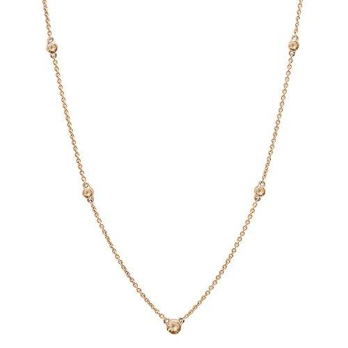 【並行輸入品】10 Kローズゴールドラウンドジェムストーン&ラウンドホワイトダイヤモンドレディースネックレス Dazzlingrock Collの画像