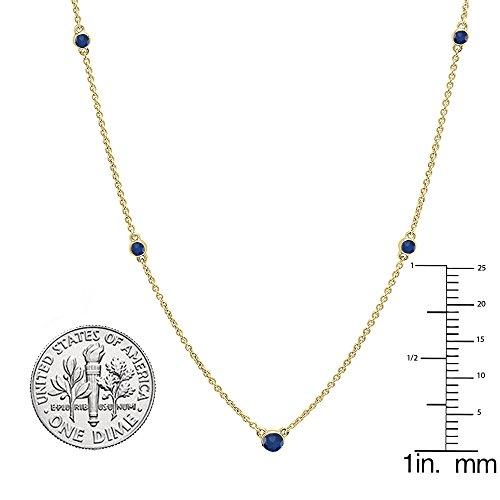 【並行輸入品】[Dazzlingrock Collection] レディース 10Kイエローゴールドラウンドサファイアネックレス Dazzlinの画像