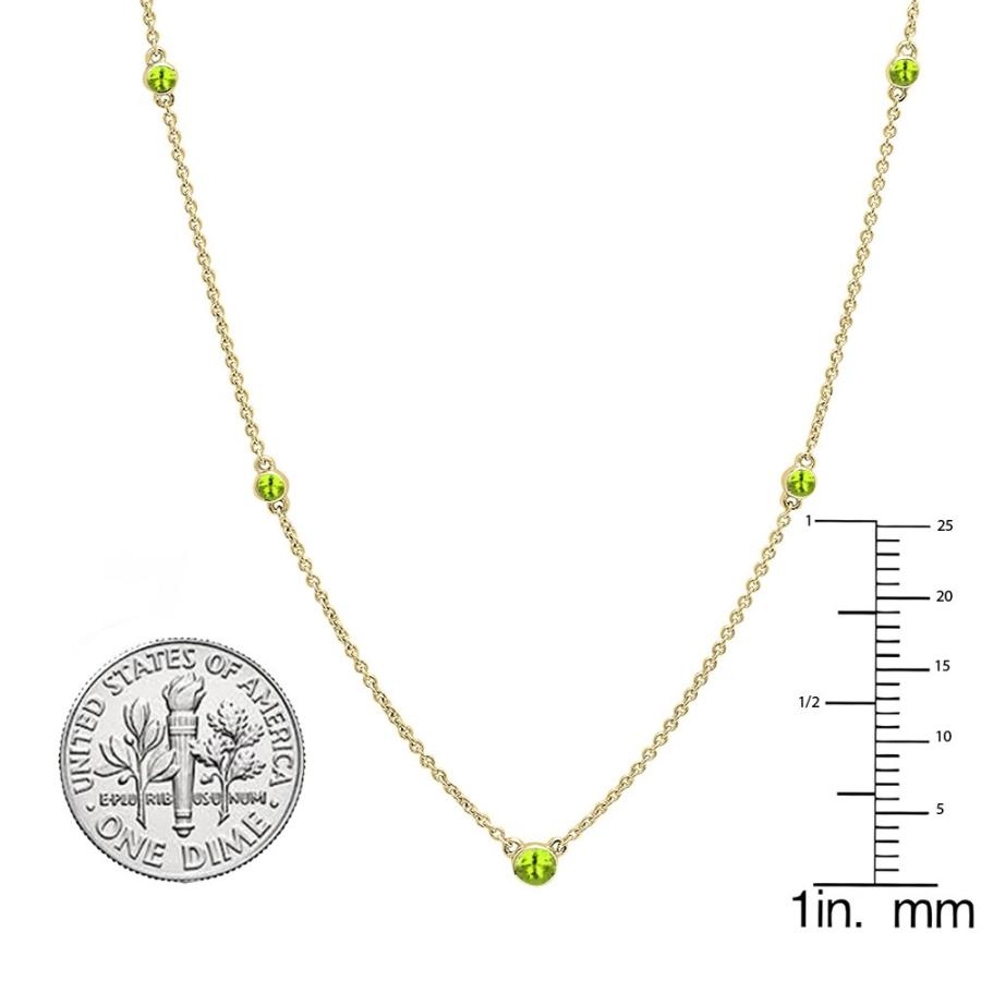 【並行輸入品】[Dazzlingrock Collection] レディース 10Kイエローゴールドラウンドペリドットネックレス Dazzlinの画像