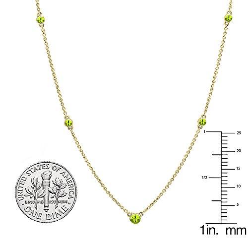 【並行輸入品】[Dazzlingrock Collection] レディース 10Kイエローゴールドラウンドペリドットネックレス Dazzlinの画像