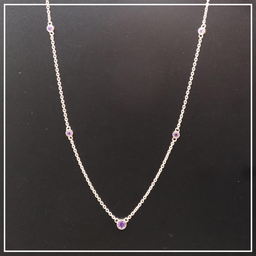 【並行輸入品】Dazzlingrock Collection ラウンドアメジスト 5ストーン ステーションスタイル ネックレス レディース 10の画像