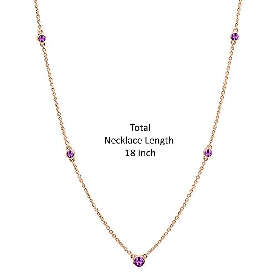 【並行輸入品】Dazzlingrock Collection ラウンドアメジスト 5ストーン ステーションスタイル ネックレス レディース 10の画像