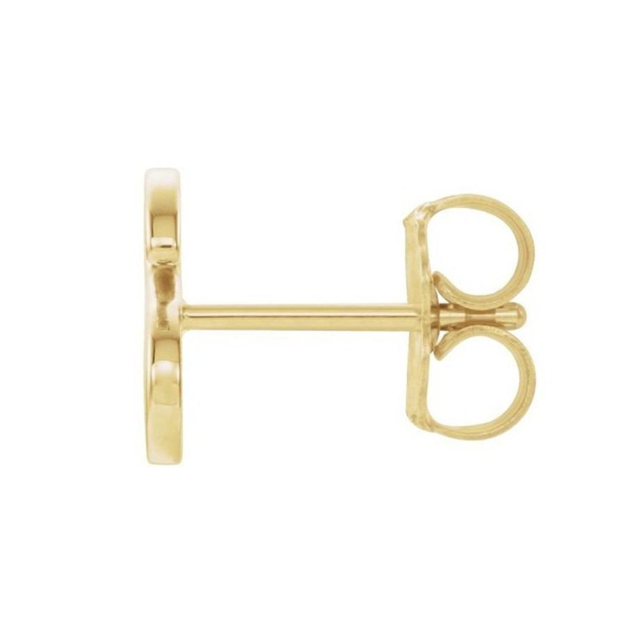 【並行輸入品】Initial Letter ' s ' 14?Kイエローゴールドスタッドイヤリング(イヤリング) Initial Letterの画像