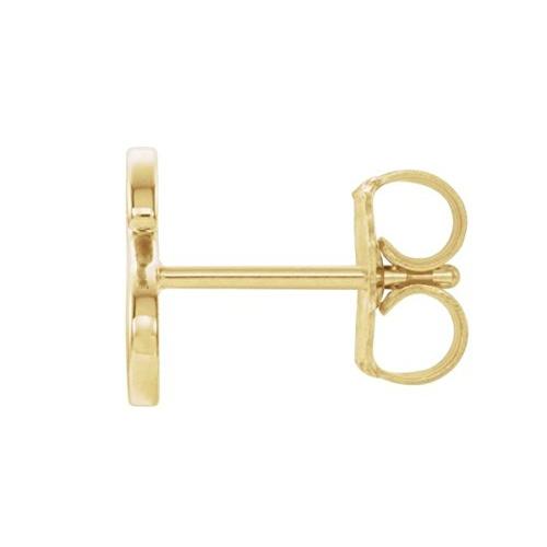 【並行輸入品】Initial Letter ' s ' 14?Kイエローゴールドスタッドイヤリング(イヤリング) Initial Letterの画像