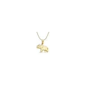 【並行輸入品】Iokaジュエリー   14 Kイエローソリッドゴールド象チャームペンダントwith 1.2 MMシンガポールチェーンネックレスの画像