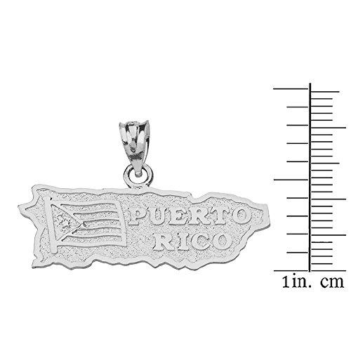 【並行輸入品】プエルトリコUS状態マップチャームペンダントネックレススターリングシルバー Puerto Rico US State Map Ch