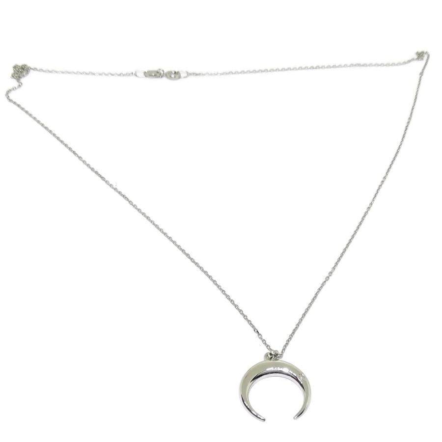 【並行輸入品】18K White Gold Crescent Moon Pendant Necklace Women Teens | Diamの画像