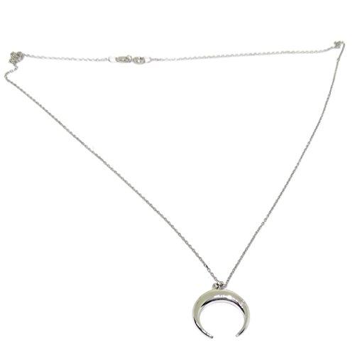 【並行輸入品】18K White Gold Crescent Moon Pendant Necklace Women Teens | Diamの画像