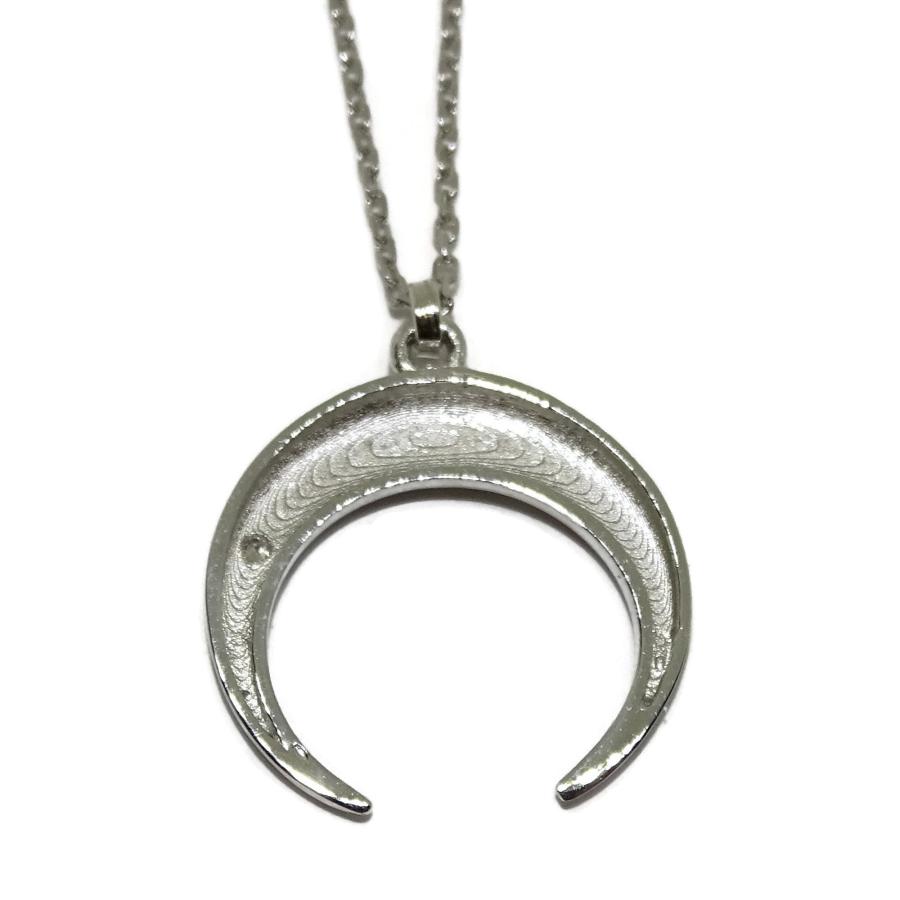 【並行輸入品】18K White Gold Crescent Moon Pendant Necklace Women Teens | Diamの画像
