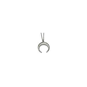 【並行輸入品】18K White Gold Crescent Moon Pendant Necklace Women Teens | Diamの画像