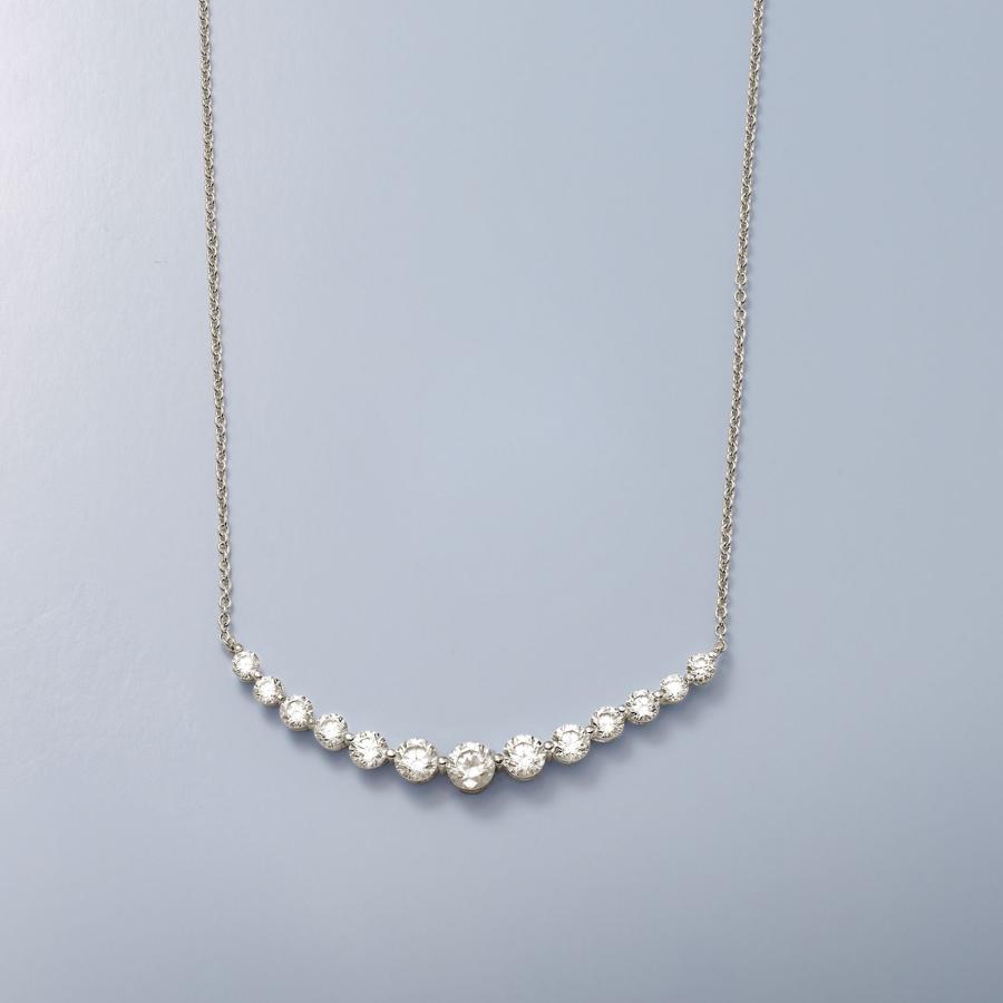 Simons 2.70 ct. t.w.CZ カーブバーネックレス スターリングシルバー, キュービックジルコニア, キ 並行輸入品 【エリザベス女王】
