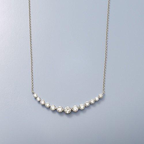 Simons 2.70 ct. t.w.CZ カーブバーネックレス スターリングシルバー, キュービックジルコニア, キ 並行輸入品 【エリザベス女王】
