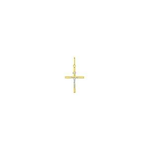 【並行輸入品】Jewelry America 14K ツートーン ゴールド スレンダー INRI 十字架 イエス 十字架 チャーム ペンダントの画像
