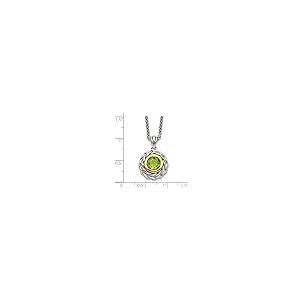 【並行輸入品】Diamond2Deal スターリングシルバー 14Kゴールド ペリドットチェーンネックレス 18インチ レディース, ペリドットの画像
