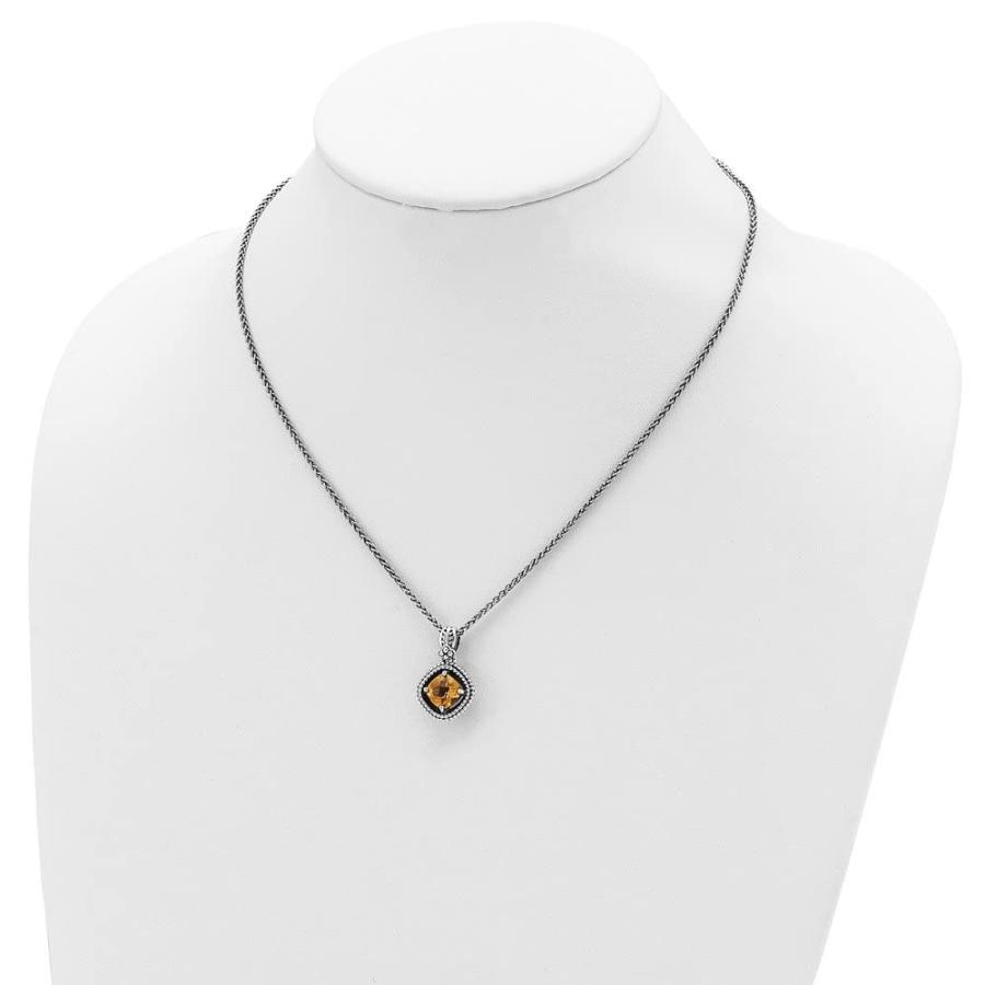 【並行輸入品】Diamond2Deal Sterling Silver and 14k Gold Citrine Necklace Fineの画像