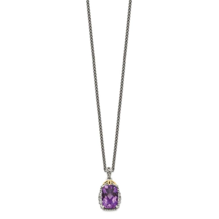 【並行輸入品】スターリングシルバーと14?Kゴールドアメジストチェーンネックレス18インチ Diamond2Deal Sterling Silvの画像