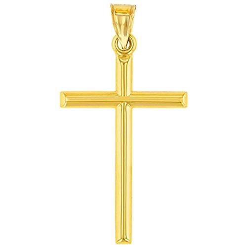 【並行輸入品】Jewelry America 14K Yellow Gold Classic Latin Plain Cross Pendanの画像