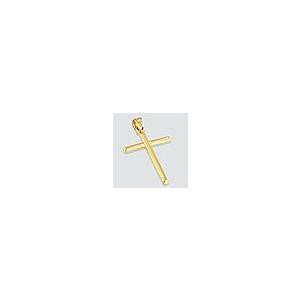 【並行輸入品】14 K黄色ゴールドクラシックラテンプレーンクロスペンダントネックレス Jewelry America 14K Yellow Goの画像