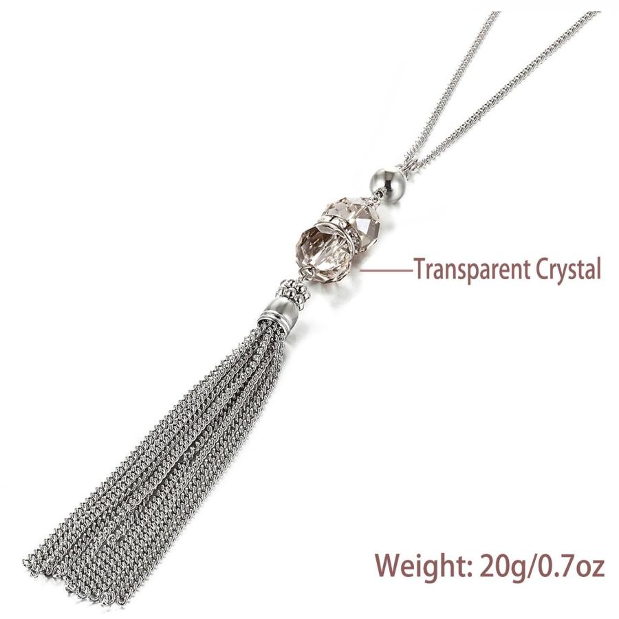【並行輸入品】ダブルクリスタルロングタッセルセーターチェーンペンダントネックレス母ギフトジュエリー32?" Handmade Jewelry L_9