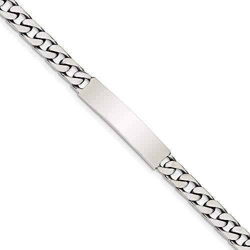 【並行輸入品】925スターリングシルバー 7mm 刻印可能 アンティーク カーブリンク IDチェーン ネックレス ブレスレット アンクレット 2の画像